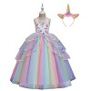 Kathévan Robe Licorne Robe Fille de Princesse Déguisement Princesse Cérémonie Halloween Carnaval Cosplay Soirée Cadeau Annive