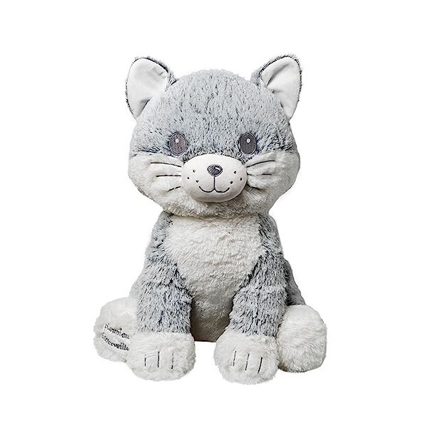 Pioupiou et Merveilles Peluche Géante Fabrication Française XXL Moustache Le Chat - 50 CM de Haut - Toute Douce pour Enfant M