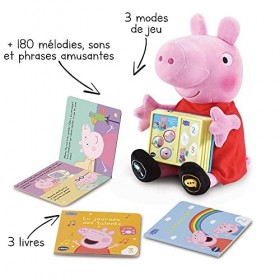VTech - Peppa Pig - Les Petites Histoires De Peppa, Peluche Interactive, Jouet Peppa Pig - 2/5 ans - Version FR 552205 Rose