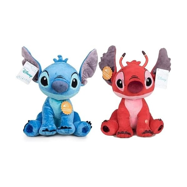 Lilo & Stitch Lot de 2 Peluches Stitch + Leroy Original License Qualité Super Soft 30 cm