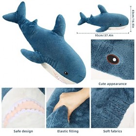 JHCHA Adorable peluche en forme de requin pour chambre à coucher, canapé, lit, cadeau pour enfants et amis