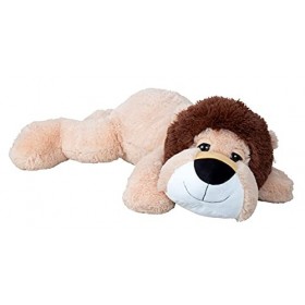 Lifestyle & More Ours en Peluche géant Lion XL 100 cm couché Marron Doux et velouté