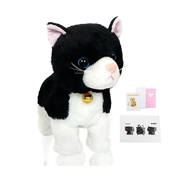 Smalody Robot Cat Chat Robot Chat Kitty Jouet, Chat Interactif en Peluche Chat en Peluche, Contrôle Tactile Meow Chaton, Anim