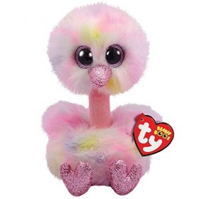 Ty - Beanie Boos - Peluche Avery lAutruche, TY36699, Rose, 15 cm