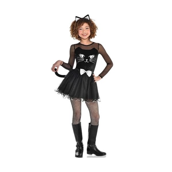 amscan 8402215 12-14 Costume Kitty Kat noir pour fille | Taille L 12-14 | 3 pièces