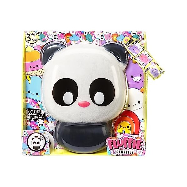 Fluffie Stuffiez Grande Peluche à Collectionner - Panda - Dévoilement Surprise avec ASMR, Fidget, DIY Rembourrage à Retirer, 