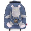 PERLETTI Sac à Roulette Scolaire Maternelle et Peluche Husky Douce pour Enfant - Sac à Dos avec Roues et Animal Chien Amovibl