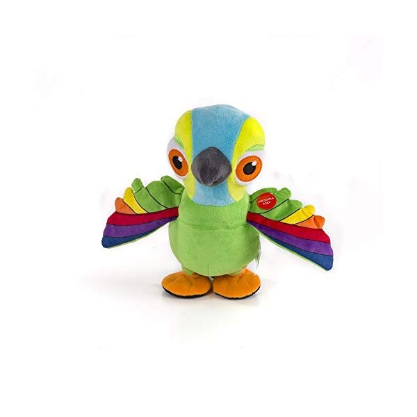 La ferme de zenón peluche lorito Pepe interactif multicolore - Bandai Spain 80020 - version espagnole