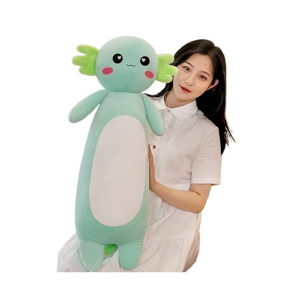 Long Axolotl Oreiller en Peluche, Mignon Axolotl rembourré Animal Corps en Peluche Douce poupée en Peluche Fille garçon Jouet