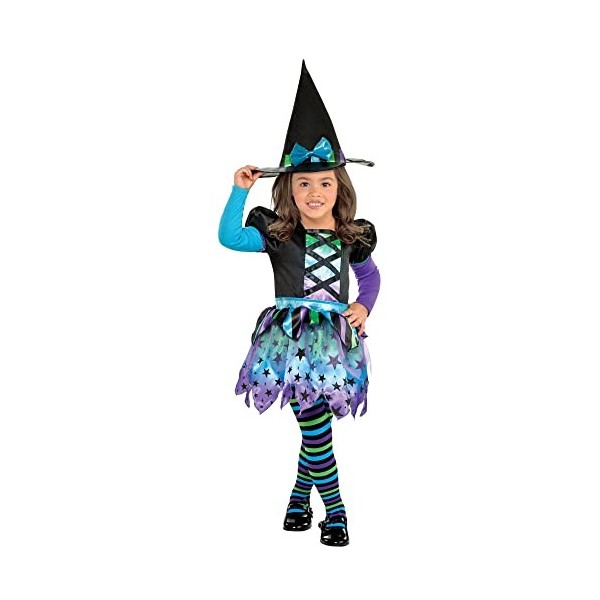 amscan 8402172 Ensemble de costume de sorcière pour filles | Taille S 4-6 |