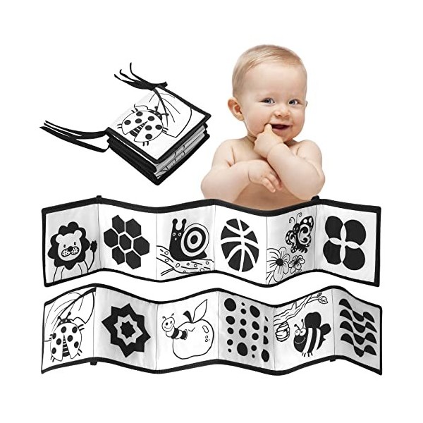 FWZXBK Jouets pour bébé de 0 à 9 mois, jouets pour nouveau-né noirs