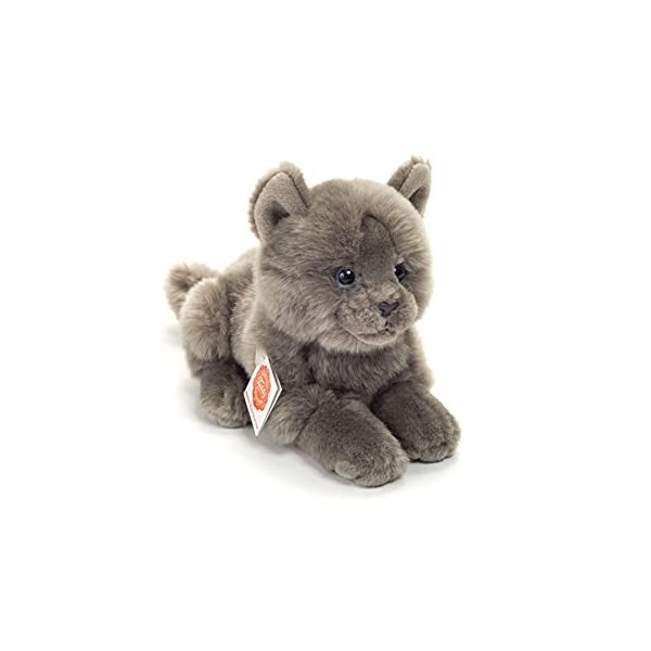 Peluche Chat Gris allongé Hermann 20 cm