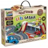 Lisciani - Montessori - Garage pour Voitures - Jeu dImagination et dAction - Voitures en Bois - Garage et Toboggan 3D - Pis