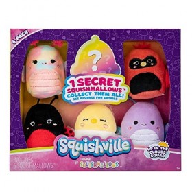 Squishville SQM0331 - Lot de 6 Mini Jouets Super Doux en Peluche - 5 cm Multicolore