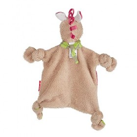Sigikid Cheval Doudou Plat en Peluche, Recommandé dès la Naissance, 39382, crème/Rose Fuchsia, Taille Unique