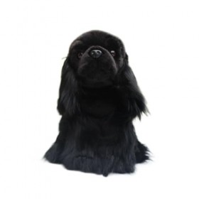 BIVVI Peluche épagneul Cocker simulé, Jouet en Peluche épagneul Anglais Noir, Chiot, Doux et Mignon, Cadeau de Compagnon, déc