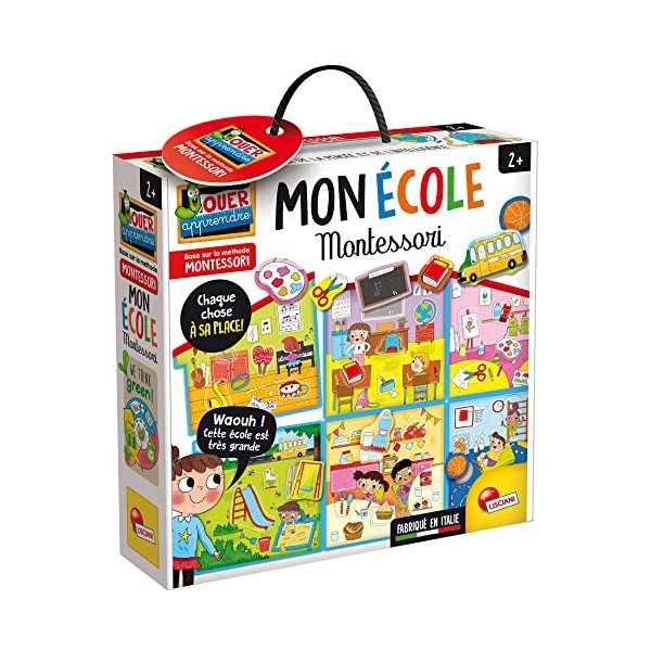 Lisciani - Montessori - Garage pour Voitures - Jeu dImagination et dAction - Voitures en Bois - Garage et Toboggan 3D - Pis