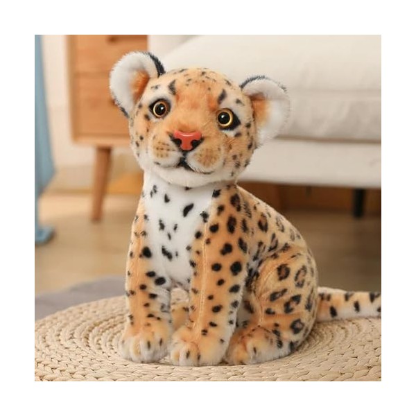 Léopard des neiges Peluche Jouet Animal poupée Tigre Jouet Maison canapé décoration Enfants Anniversaire Cadeaux de Noël 32cm