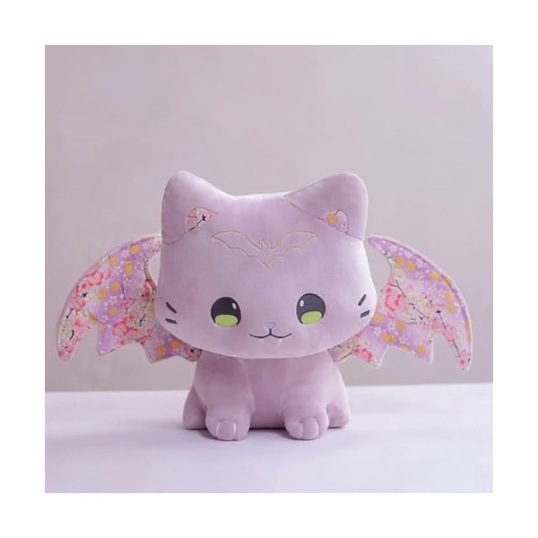 EacTEL Jouet Chaton en Peluche avec Ailes de Chauve-Souris Chaton Mignon Mascotte Animal en Peluche Coussin décoration Chauve
