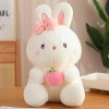 EacTEL Mignon Lapin poupée Peluche Jouet Dessin animé Peluche Animal Fleur Lapin poupée Oreiller Kawaii Peluche Enfants Jouet