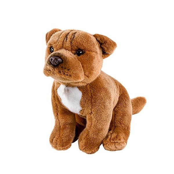 Teddys Rothenburg Pitbull/American Staffordshire Terrier assis 30 cm Marron