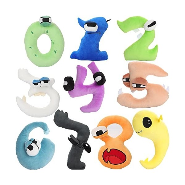 OUKEYI Number Lore Lot de 5 coussins en peluche pour enfants et adultes, choix danniversaire pour les fans