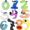 OUKEYI Number Lore Lot de 5 coussins en peluche pour enfants et adultes, choix danniversaire pour les fans