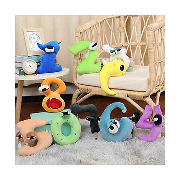 OUKEYI Number Lore Lot de 5 coussins en peluche pour enfants et adultes, choix danniversaire pour les fans