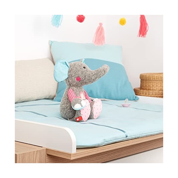 Sigikid 42846 - Rose - Patchwork Sweety - Doudou - Multicolore/éléphant