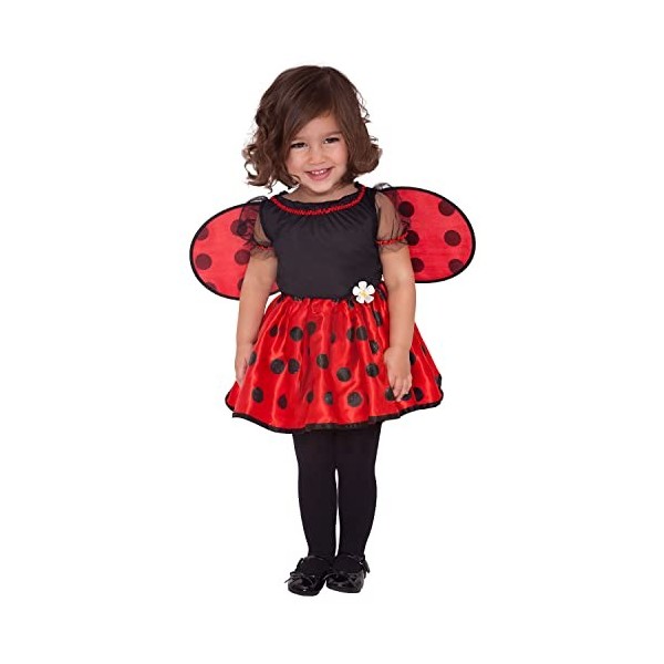 amscan Costume de Coccinelle pour Enfant, 10132282, Rouge/Noir, 12-24 Mois
