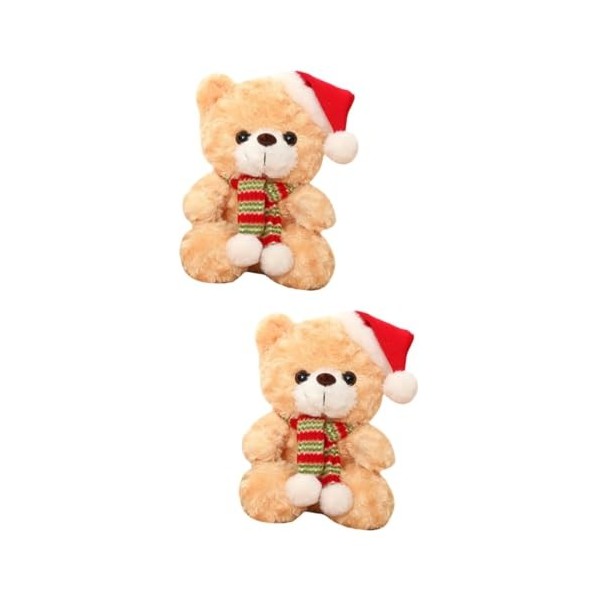 Toyvian 2 Pièces Ours De Noël Poupée en Peluche Ours en Peluche De Noël Ours Mignon Animal en Peluche Animal en Peluche De No