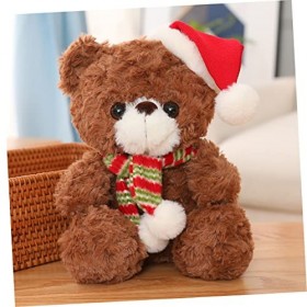 Abaodam 2 Pièces Ours De Noël Cadeaux Adolescente Ours en Peluche De Noël Ours Mignon Animal en Peluche Décor De Poupée Ours 