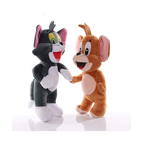 Jerry Mouse Kawaii Lot de 2 poupées en peluche, douces, motif animaux, chats, pour enfants, cadeaux