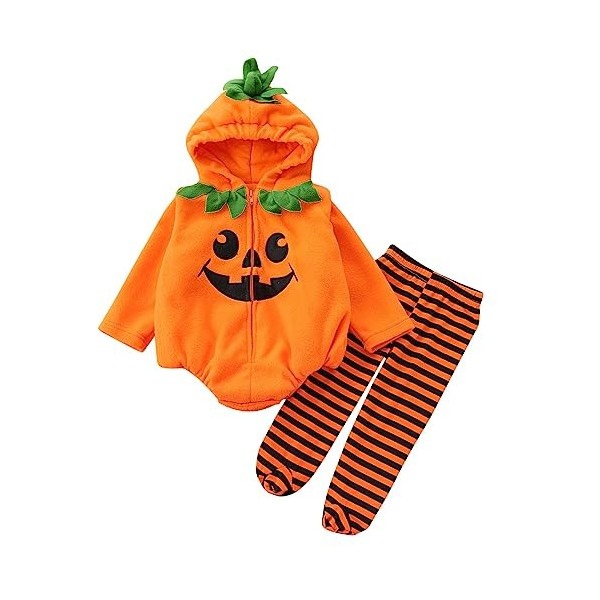 Générique 2/3 Pièces Ensemble Halloween pour Bébé Garçon Fille Déguisement Halloween 0-24 Mois Combinaison à Manches Longues 