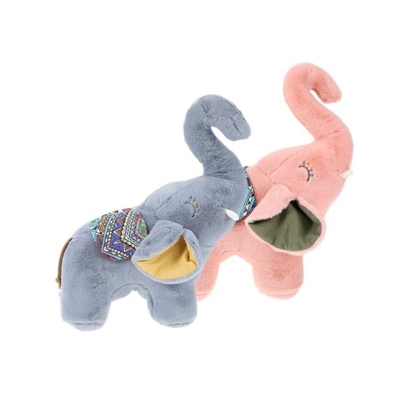 VICASKY 2 Pièces Bébé Éléphant Poupée Mignon Éléphant Poupée Moelleux Animal Jouet Éléphant en Peluche Peluche Peluche Enfant