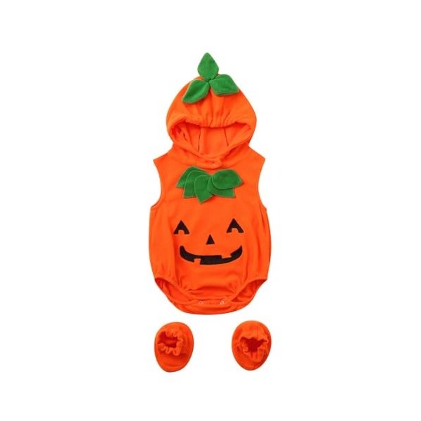 Générique 2/3 Pièces Ensemble Halloween pour Bébé Garçon Fille Déguisement Halloween 0-24 Mois Combinaison à Manches Longues 