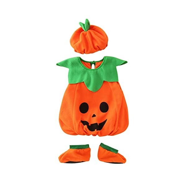 Générique 2/3 Pièces Ensemble Halloween pour Bébé Garçon Fille Déguisement Halloween 0-24 Mois Combinaison à Manches Longues 