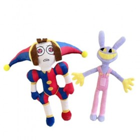 NAGGIS lincroyable Peluche de Cirque numérique, Mignons Pomni Le Clown et Jax Le Lapin, périphériques de Jeu de Bande dessin