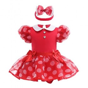 Jolly Fancy - Déguisement Robe Costume Minnie Mouse avec Bandeau pour Bebe Filles Taille 9-12 mois, Rose