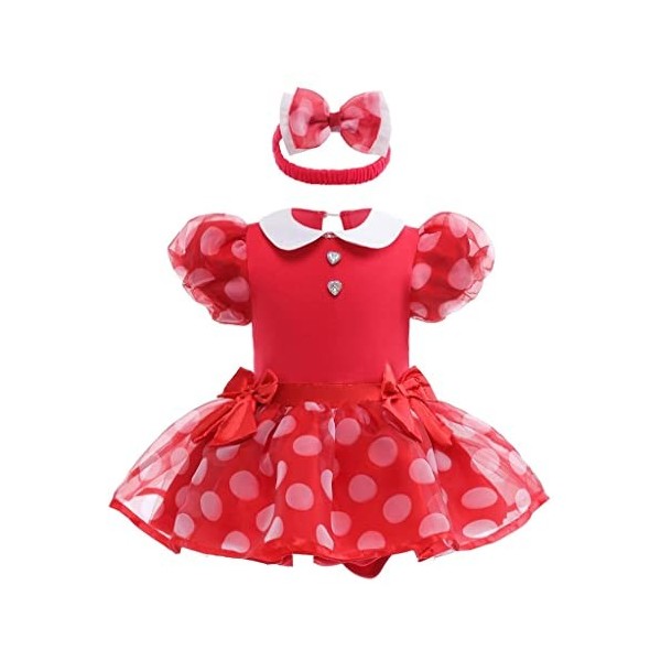 Jolly Fancy - Déguisement Robe Costume Minnie Mouse avec Bandeau pour Bebe Filles Taille 9-12 mois, Rose