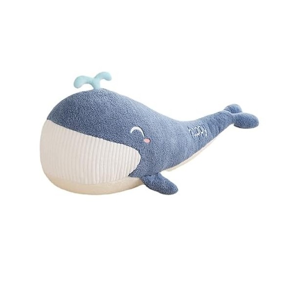 Ermano Peluche 60 cm Super Molle Baleine à Grosse dent Oreiller Jouets en Peluche Animaux Marins Jouets en Peluche remplis d