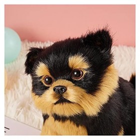 CJWSLYT Animal en peluche Yorkshire Terrier Simulation Toy Animal Model Décoration Chien Réaliste Jouet de Bureau en Peluche 