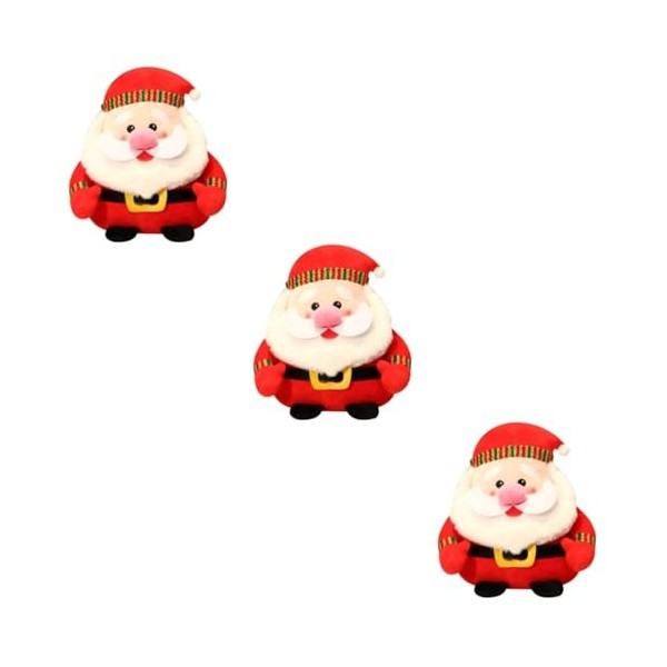 Toyvian 3 Pièces Le Père Noël Poupée en Peluche Père Noël Remplisseur De Sac De Noël Figurine du Père Noël Personnage De Noel