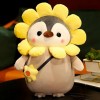 Kawaii Pingouin Peluche Jouet Mignon Pingouin Dinosaure Fleur Poupée en Peluche Oreiller Doux Cadeau Cadeau De Noël 35cm 2