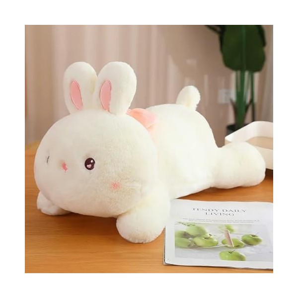 Lapin Mignon Tenant Fleur poupée Lapin Peluche Jouet Peluche Animal Coussin Oreiller décoré Kawaii Cadeau d’Anniversaire aux 