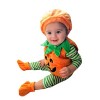 Carolilly 3 Pièces Ensemble Déguisement Halloween Nouveau-Né Bébé Fille Garçon Citrouille Costume Barboteuse Robe Chaussures 