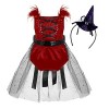 ranrann Déguisement Fantôme Bébé Fille Barboteuse Robe Costume Halloween Cosplay Carnaval Party Soirée 0-3 Ans Noir 12-18 moi