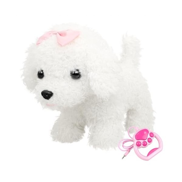 YH YUHUNG Chien en Laisse Jouet Enfant - Marche, Aboie et Remue Sa Queue - Peluche Interactive Dalmatien