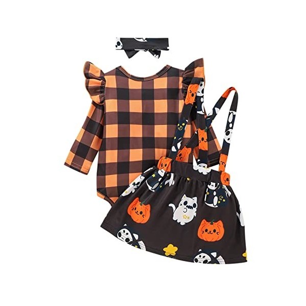 Xiaojiu Robe Pour Fille Bebe Masque Visage Deguisement,Robe De Noel Bebe Fille 12 Mois Déguisement Halloween Enfant Garcon Ha