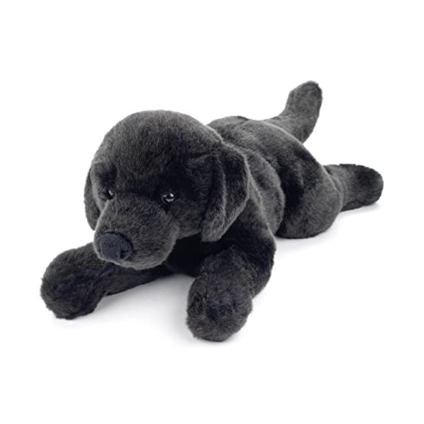 Uni-Toys - Labrador Noir, couché – 40 cm Longueur – Chien en Peluche, Animal de Compagnie – Doudou